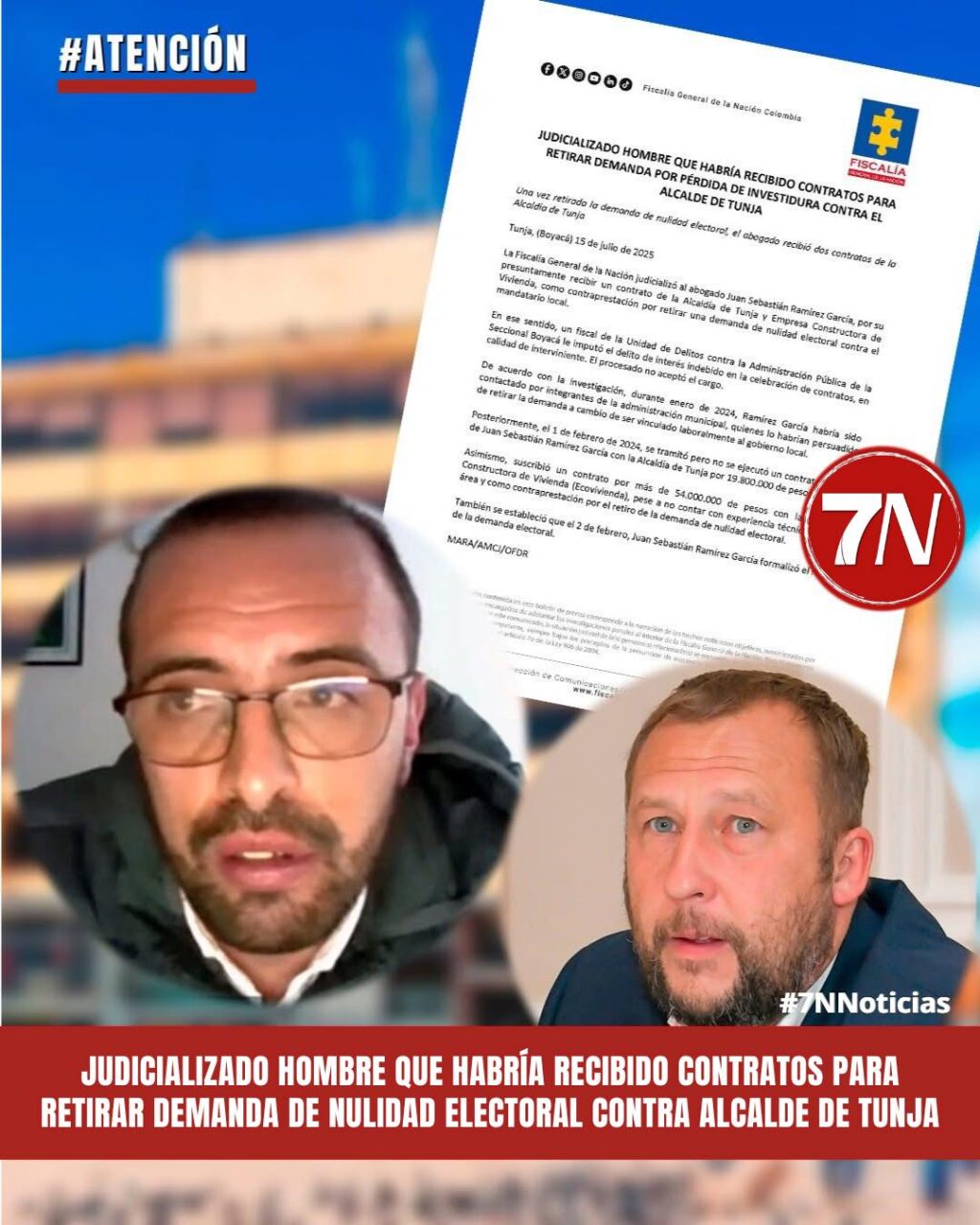 Judicializado hombre que habría recibido contratos para retirar demanda de nulidad electoral contra el alcalde de #Tunja.