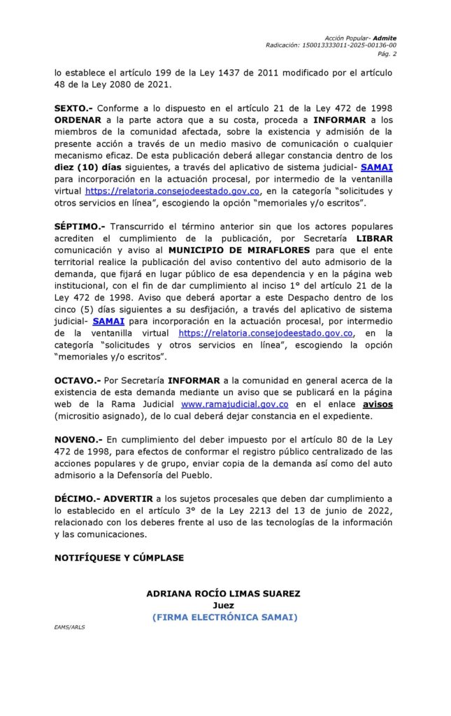COMUNICADO A LA COMUNIDAD DE MIRAFLORES BOYACÁ 𝐀𝐝𝐦𝐢𝐬𝐢𝐨́𝐧 𝐝𝐞 𝐀𝐜𝐜𝐢𝐨́𝐧 𝐏𝐨𝐩𝐮𝐥𝐚𝐫 – 𝐏𝐫𝐨𝐭𝐞𝐜𝐜𝐢𝐨́𝐧 𝐝𝐞 𝐃𝐞𝐫𝐞𝐜𝐡𝐨𝐬 𝐂𝐨𝐥𝐞𝐜𝐭𝐢𝐯𝐨𝐬 𝐝𝐞 𝐍𝐢𝐧̃𝐨𝐬 𝐲 𝐂𝐨𝐦𝐮𝐧𝐢𝐝𝐚𝐝 𝐃𝐞𝐩𝐨𝐫𝐭𝐢𝐯𝐚.