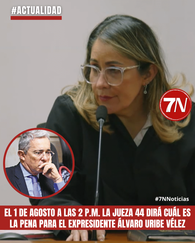 El viernes, 1 de agosto de 2025, a las dos de la tarde se hará oficial la condena a Álvaro Uribe Vélez.