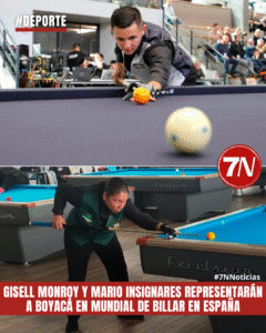 #Deporte / Gisell Monroy Álvarez y Mario Insignares representarán a Boyacá en el Mundial de Billar a Tres Bandas en España.