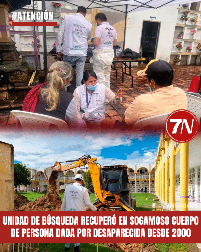 #Atención / La Unidad de Búsqueda recuperó en Sogamoso (Boyacá) el cuerpo de una persona dada por desaparecida desde el año 2000.