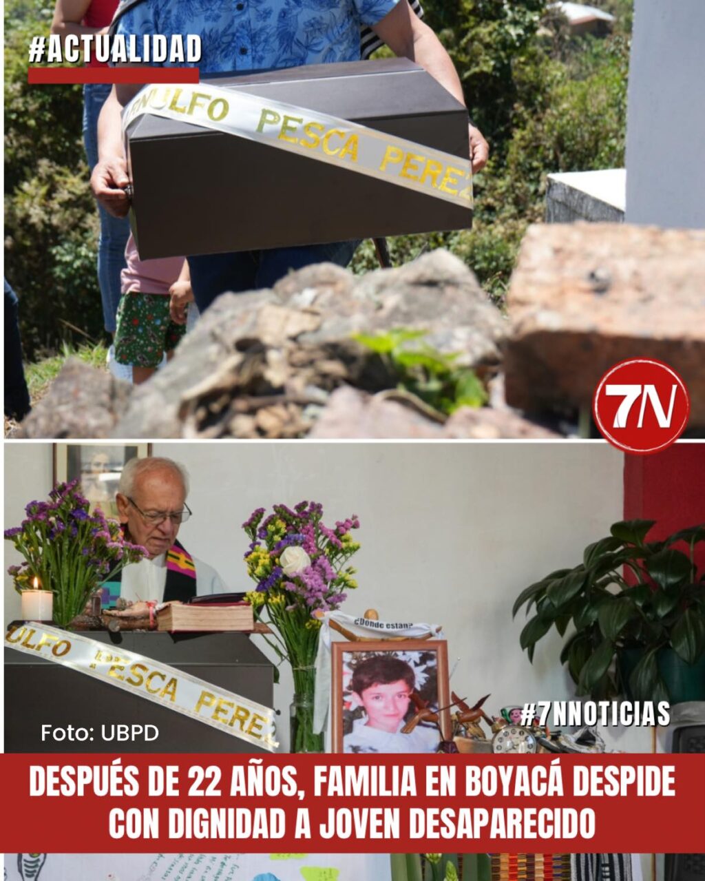 Después de 22 años, familia en #Boyacá despide con dignidad a joven desaparecido.