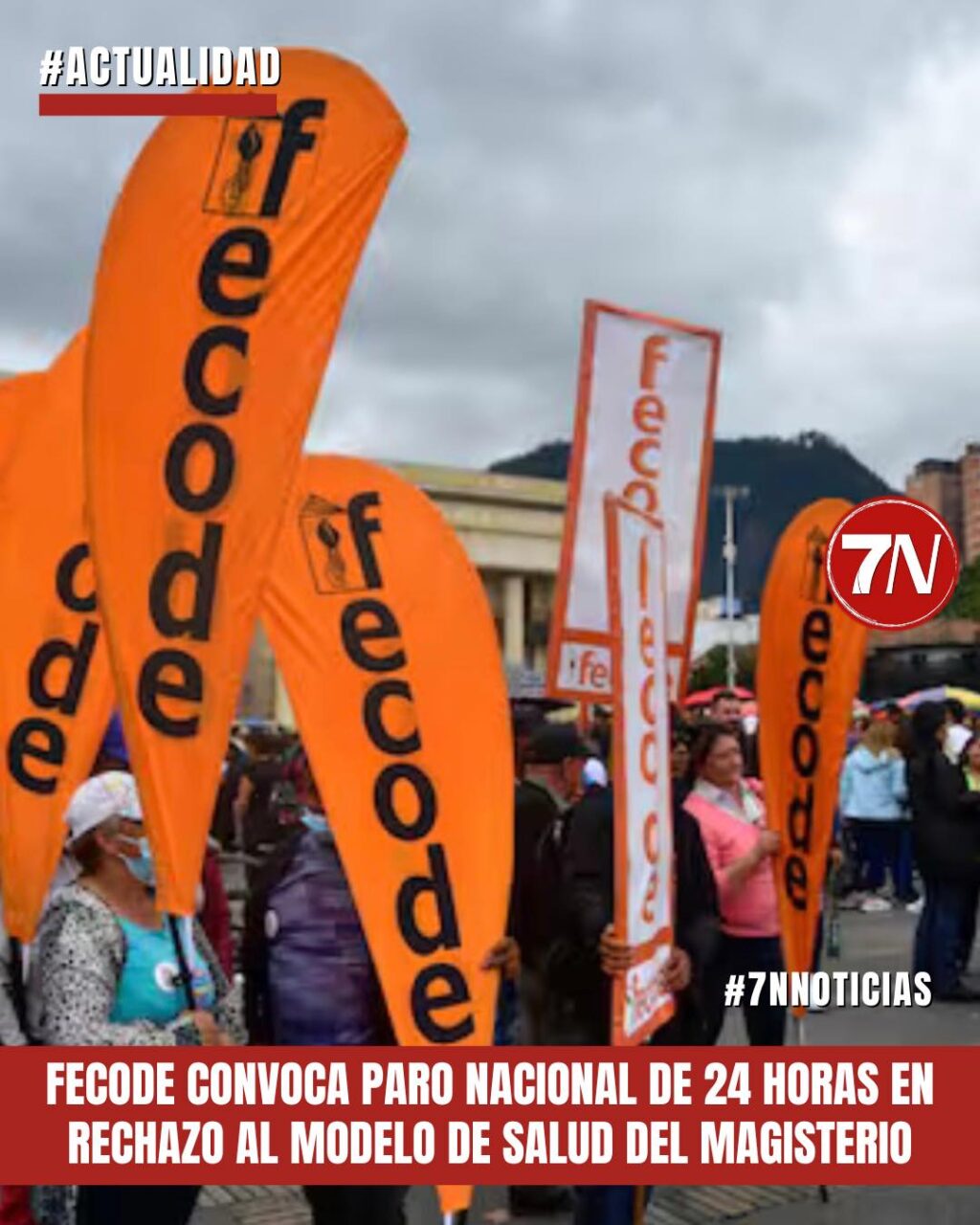 Fecode anuncia paro nacional de 24 horas el 15 de abril por inconformidades con el sistema de salud.
