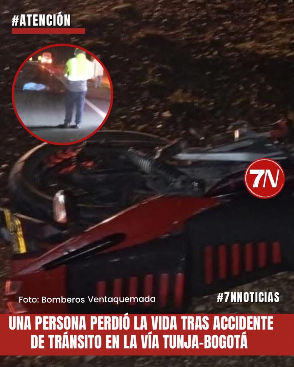 Una persona perdió la vida tras accidente de tránsito en la vía #Tunja–#Bogotá.