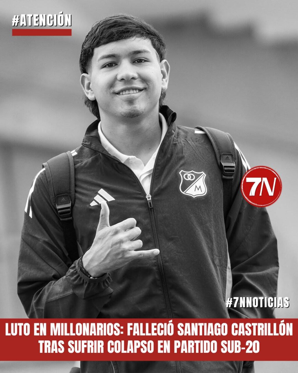 Luto en Millonarios: falleció el juvenil Santiago Castrillón tras sufrir colapso en partido Sub-20.