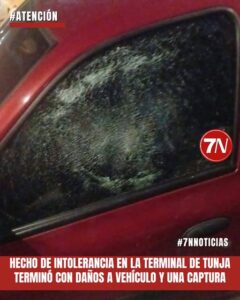 Capturan a hombre por dañar vehículo en medio de discusión en la Terminal de Tunja.