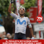 El pedalista boyacense Nairo Quintana brilló en Asturias y ganó la segunda etapa de la Vuelta.