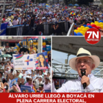 Álvaro Uribe llegó a Boyacá en plena carrera electoral, impulsando a Paloma Valencia.