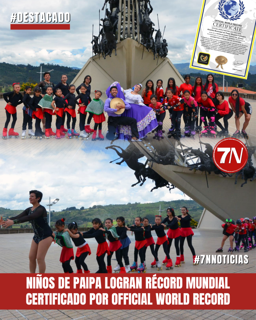 Niñas y niños de Paipa logran récord mundial certificado por Official World Record.