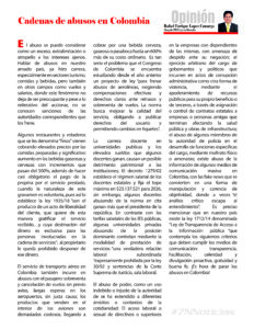 Cadenas de abusos en Colombia