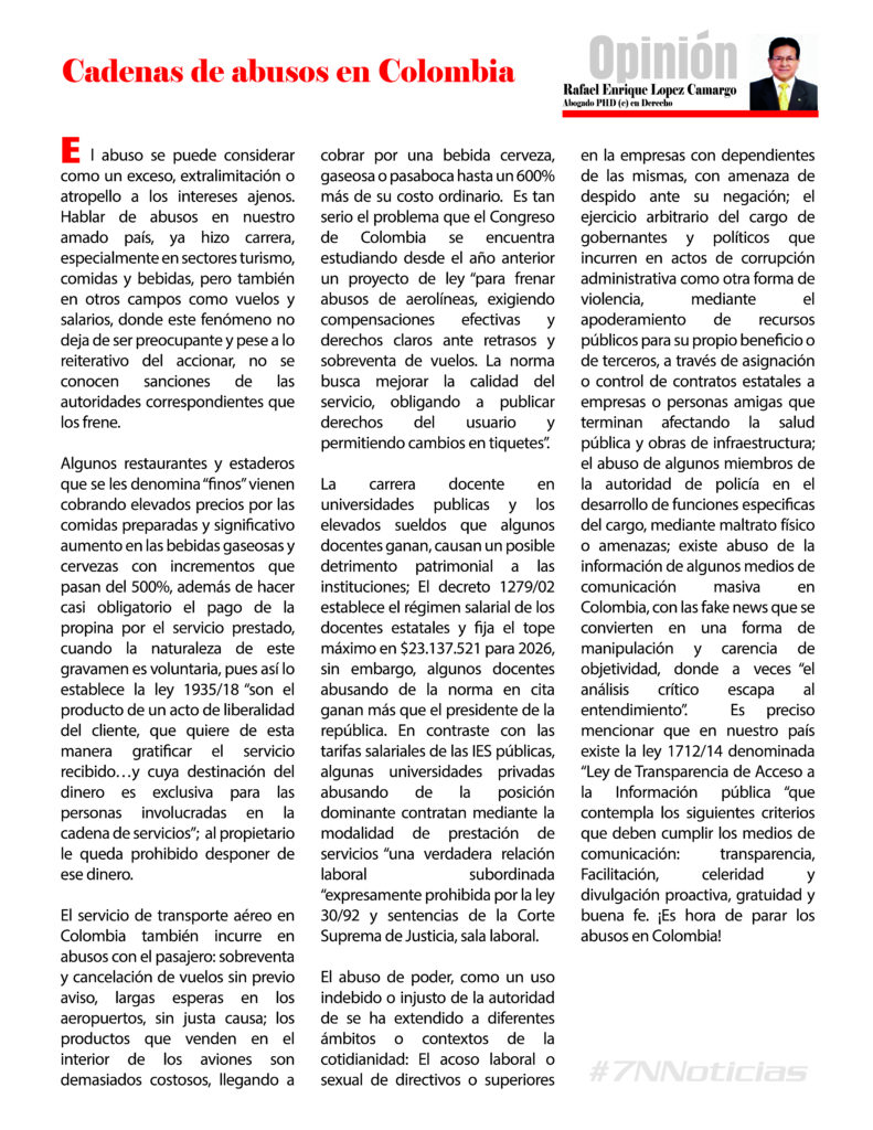 Cadenas de abusos en Colombia