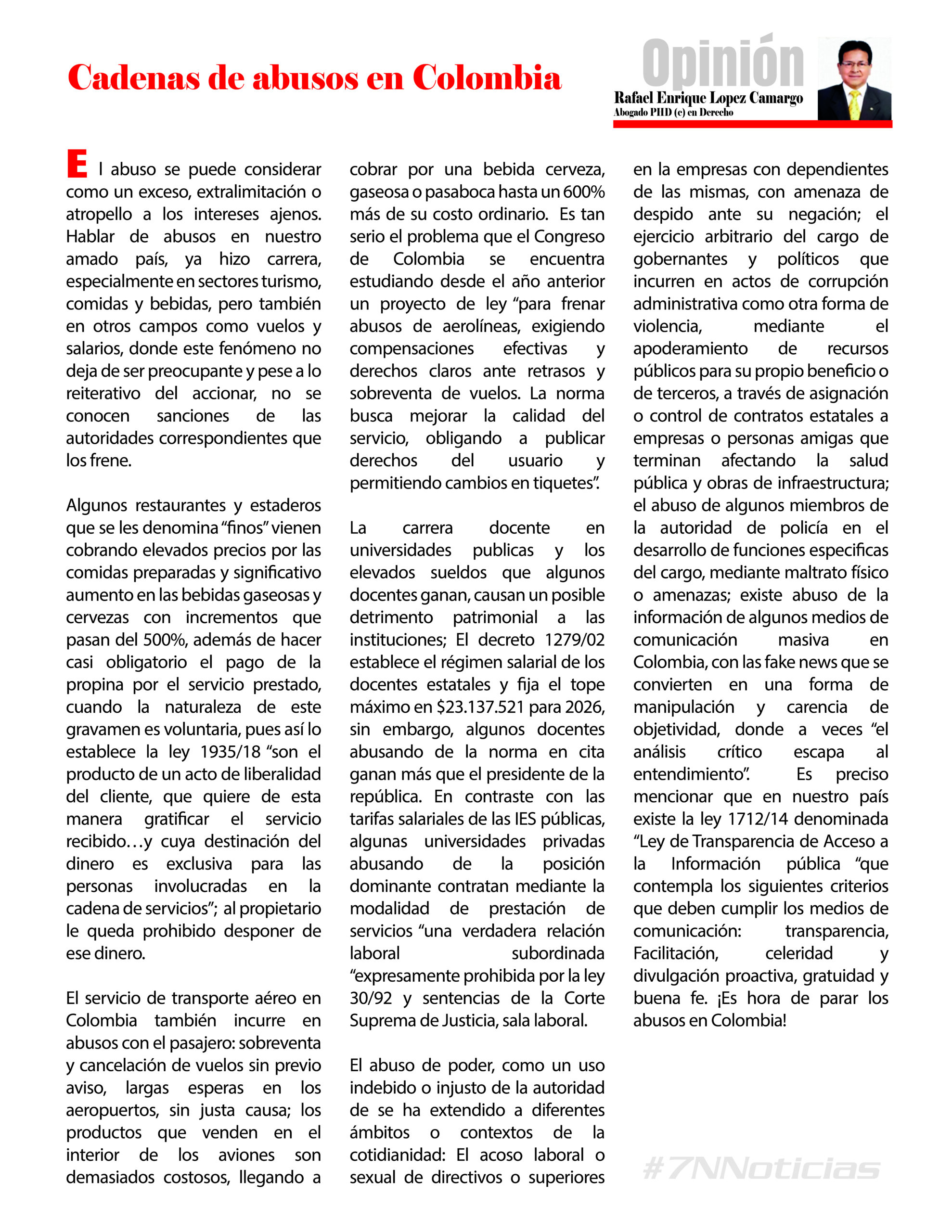 Cadenas de abusos en Colombia