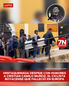 Ventaquemada despide con honores a Cristian Camilo Muñoz, el ciclista que falleció en Europa.