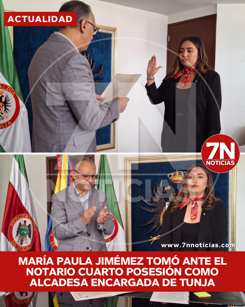 María Paula Jiménez Gómez tomo ante el notario cuarto posesión como alcaldesa encargada de Tunja.