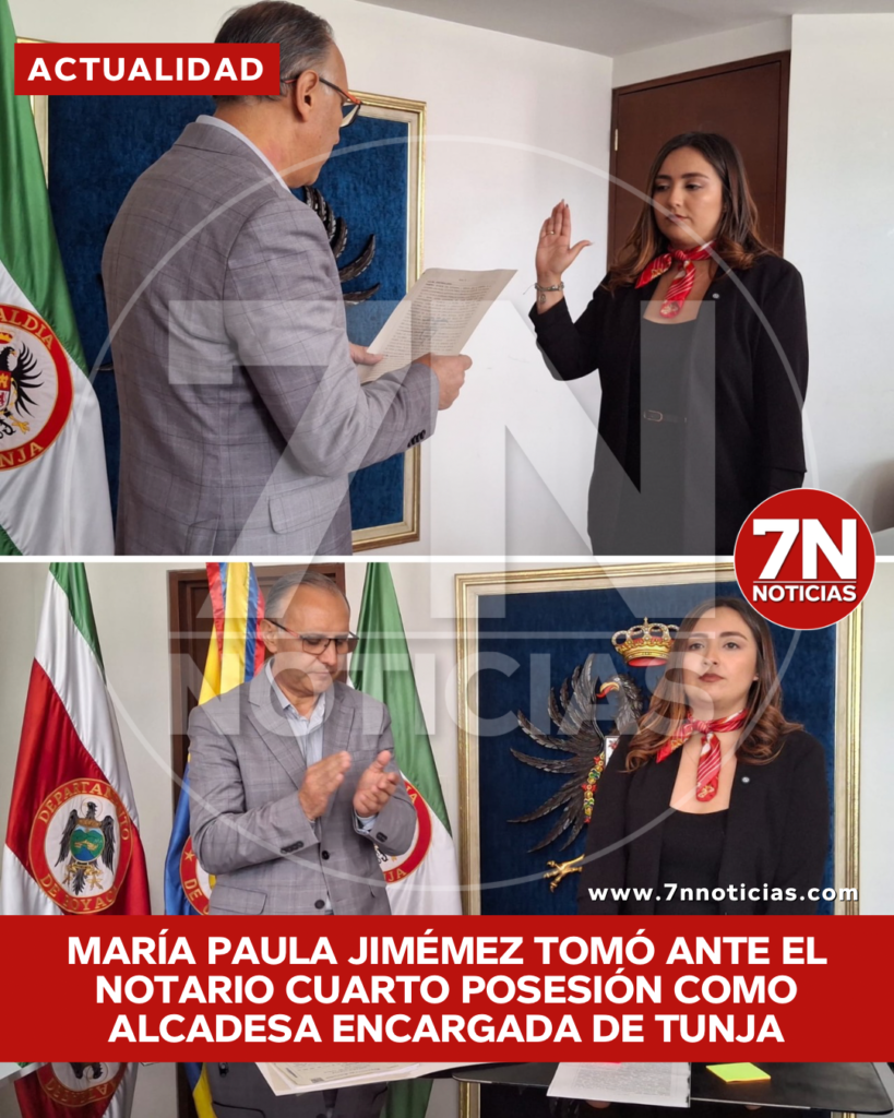 María Paula Jiménez Gómez tomo ante el notario cuarto posesión como alcaldesa encargada de Tunja.