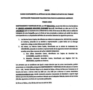 Edicto Libardo Benavides