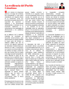 "La resiliencia del Pueblo Colombiano"