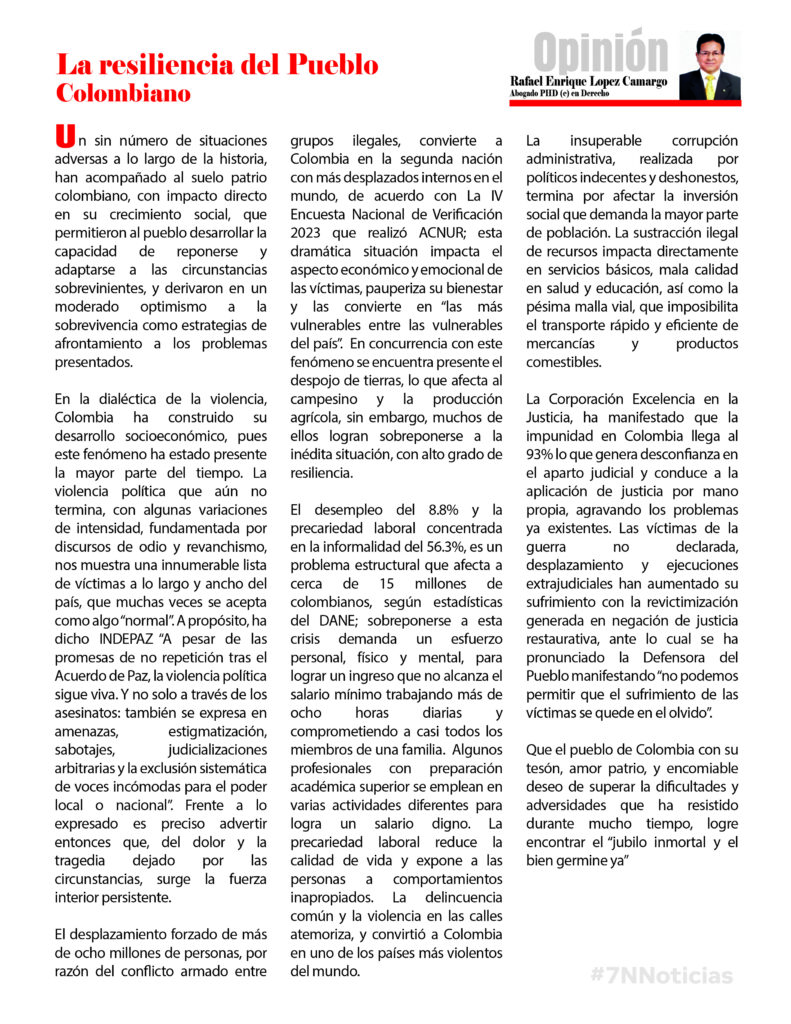 "La resiliencia del Pueblo Colombiano"