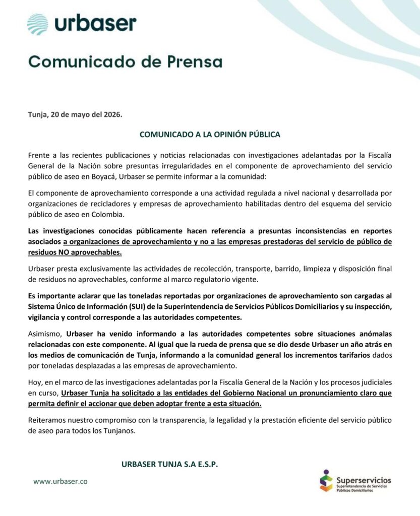COMUNICADO URBASER